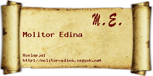 Molitor Edina névjegykártya